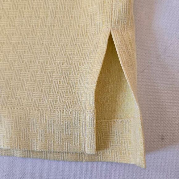 Tommy Bahama Mens Jacquard 100% Silk Button Up Tropical Shirt Pale Yellow Medium - Picture 6 of 12